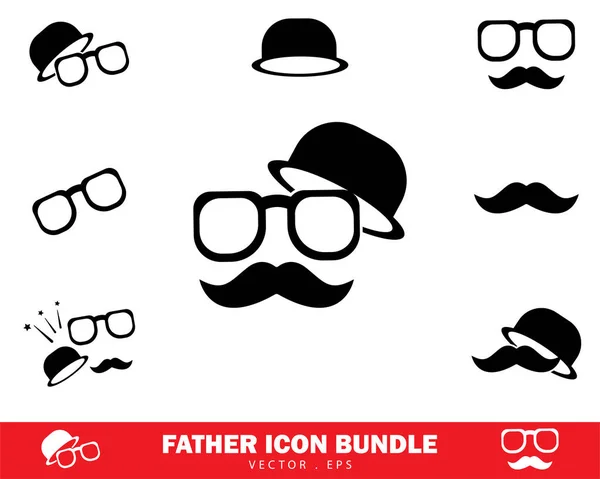 Father Icon Bundle Father Day Icon Design Template Vector — Stock Vector