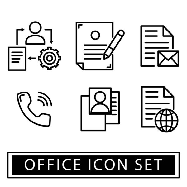 Office line icon set. Design template vector