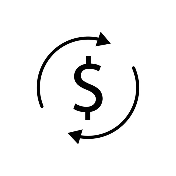 Δολάριο Κύκλο Εικονίδιο Στυλ Περίγραμμα Διάνυσμα Προτύπου Σχεδιασμού — Διανυσματικό Αρχείο