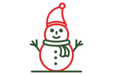 Snowman icon. line icon style. icon related to christmas. christmas elements vector illustration
