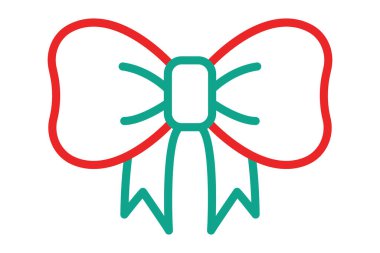 Kurdele ikonu. çizgi simgesi tarzı. Noel 'le ilgili bir ikon. hediye ögeleri vektör illüstrasyonu