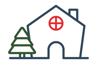 Zencefilli kurabiye ev ikonu. çizgi simgesi tarzı. Noel 'le ilgili bir ikon. yiyecek elemanları vektör illüstrasyonu