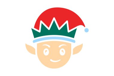 Elf ikonu. Katı ikon tarzı. Noel 'le ilgili bir ikon. din elemanları vektör illüstrasyonu