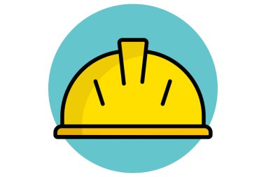 Hard hat icon. colored outline icon style. icon related to safety helmet. work safety elements vector illustration