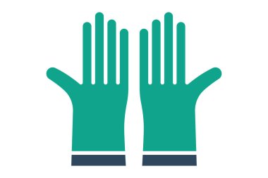 Güvenlik eldiveni ikonu. Katı ikon tarzı. El korumasıyla ilgili bir ikon. iş güvenliği elemanları vektör illüstrasyonu