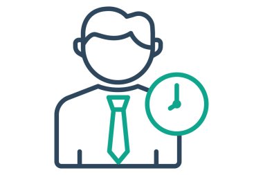 Çalışma saatleri ikonu. çizgi simgesi tarzı. İşle ilgili bir ikon. fayda elemanları vektör illüstrasyonu