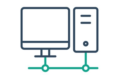 Veri bağlantısı simgesi. Satır simgesi tarzı. IT desteğiyle ilgili simge. Teknoloji elemanları vektör illüstrasyonu