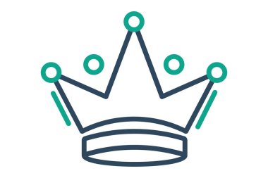 Taç simgesi. Satır simgesi tarzı. Lüks ile ilgili ikon. başarı unsurları vektör illüstrasyonu