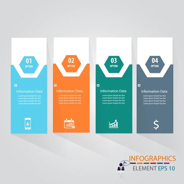 Design moderno seta e etiqueta infográfico modelo wiith ícone — Vetor de Stock