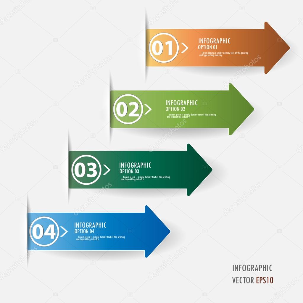 Modern design arrow label infographic template wiith icon