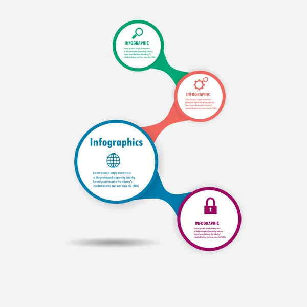 Circle moderno negocio Infografías plantilla de diseño . — Vector de stock