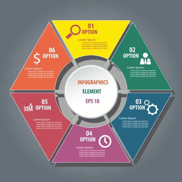 Hexagon modern business Infographics design template. — Stock Vector