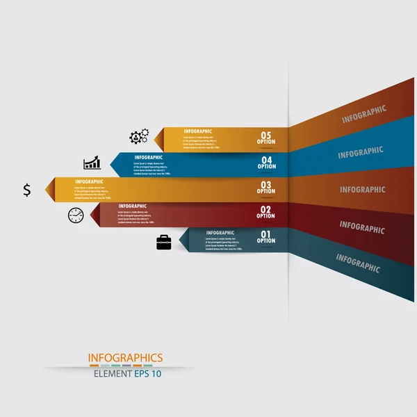 Flecha moderna infográficos elemento estilo origami . —  Vetores de Stock