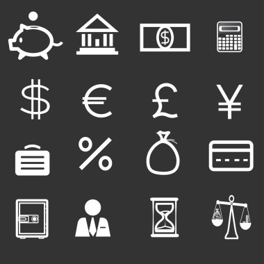 İş Finans banka Icons set