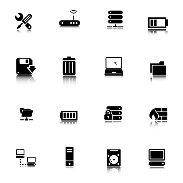 Computer network icons set — Stock Vector