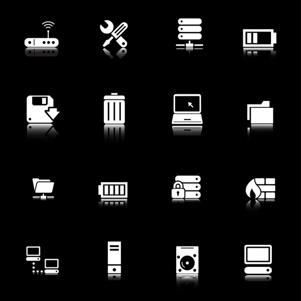 Computer network icons set — Stock Vector