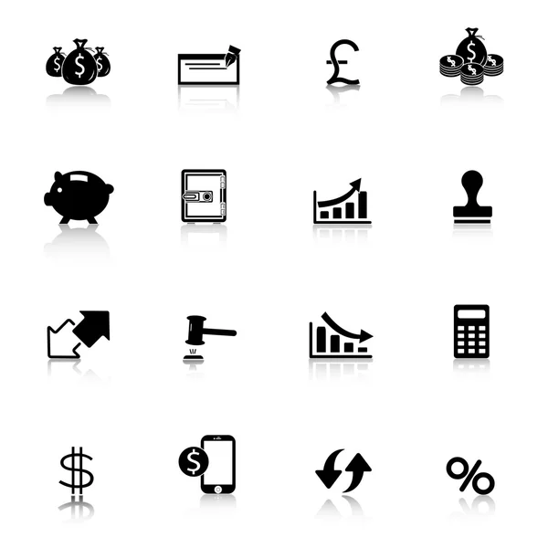 Conjunto de iconos de banco de finanzas empresariales — Vector de stock