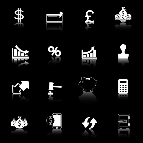 Conjunto de ícones de banco de finanças empresariais — Vetor de Stock