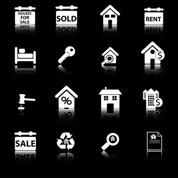 Conjunto de ícones imobiliários e de casa — Vetor de Stock