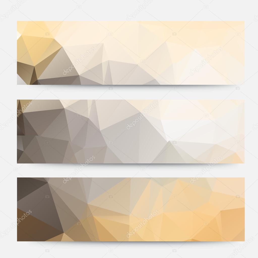 Banner vector geometric triangle.polygonal banners design template.