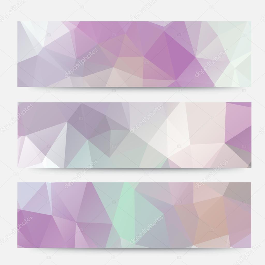 Banner vector geometric triangle.polygonal banners design template.
