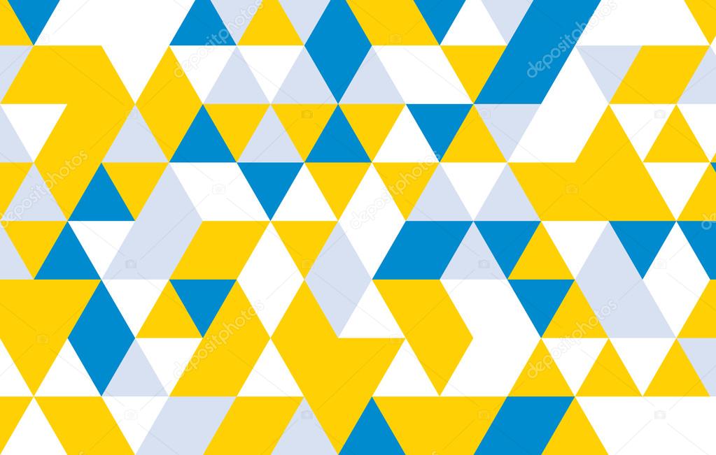 Geometric pattern.yellow blue gray triangle design pattern templ Stock