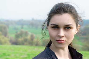 Kız iyi bir cilt ile bir makyaj olmadan