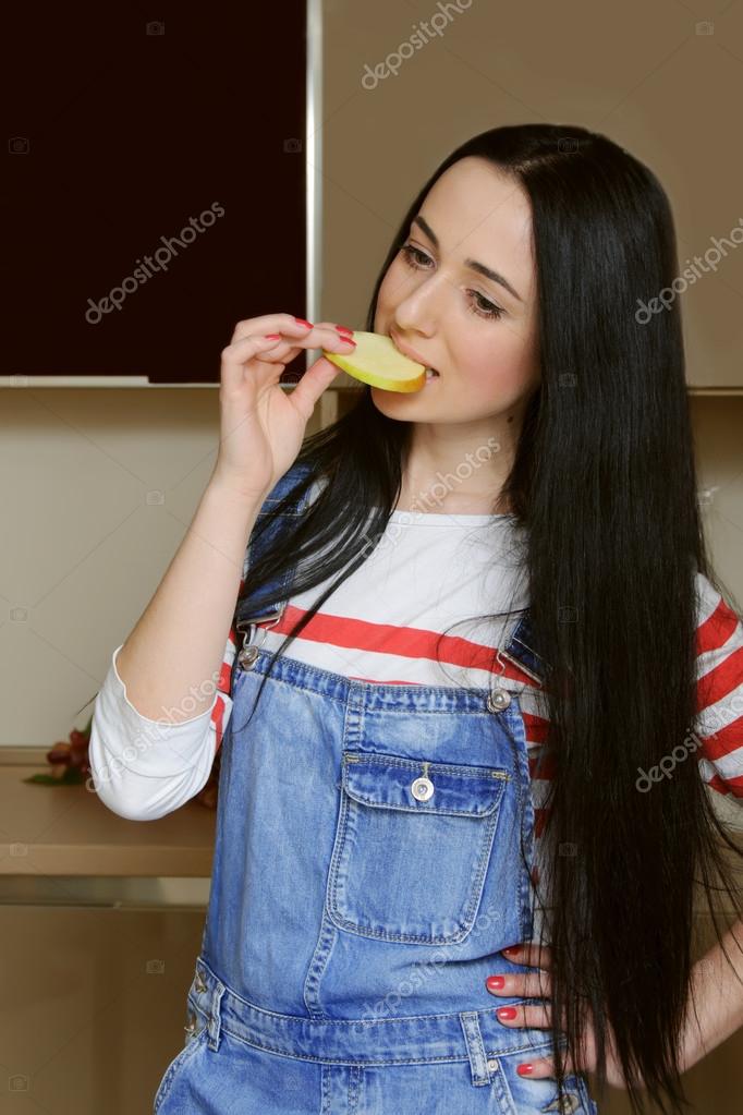 Getting More Comfortable Brunette housewife