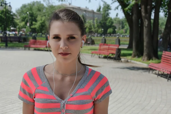 Portrait of sport woman in the red shirt