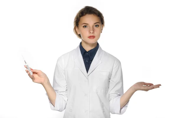 Medical doctor throws up her hands — Stock Photo, Image