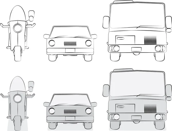 Croquis originaux des véhicules — Image vectorielle