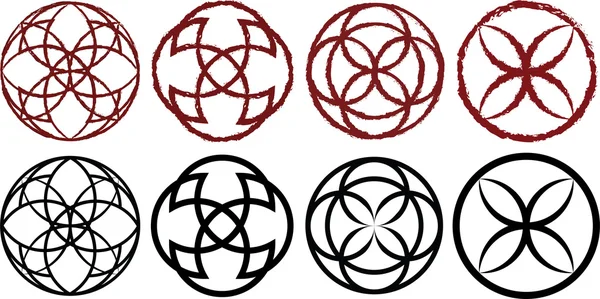 Des runes circulaires sanglantes — Image vectorielle