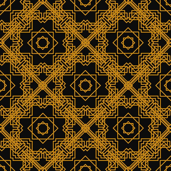 Art-déco-Muster auf dunkelblauem Hintergrund. Art Deco geometrisches Gold nahtlose Textur. — Stockvektor