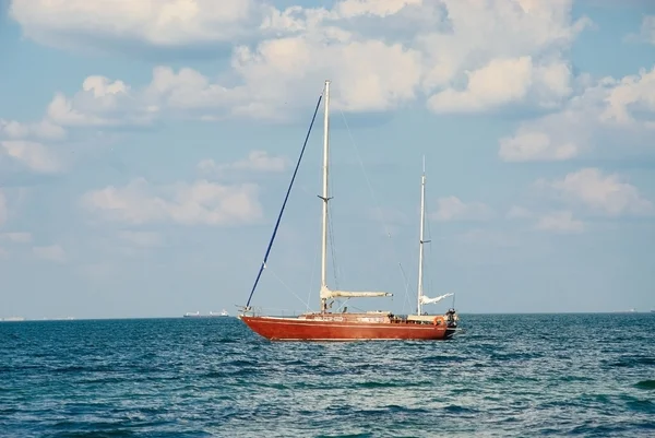 Wooden sailing yacht — Stock Photo, Image