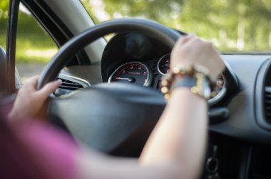 Araba ile seyahat kadın