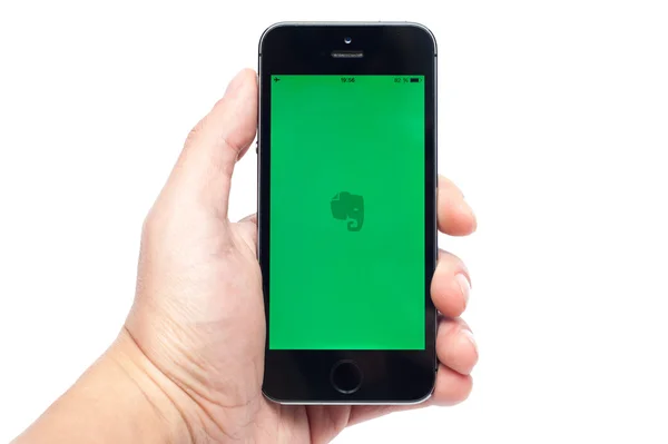 IPhone 5: or med Evernote app — Stockfoto