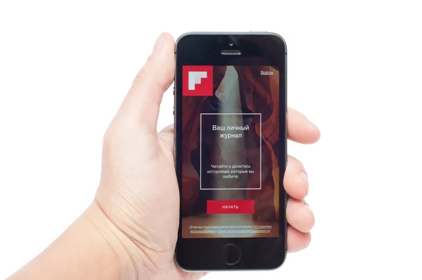 IPhone 5S with Flipboard app — Stock Photo, Image
