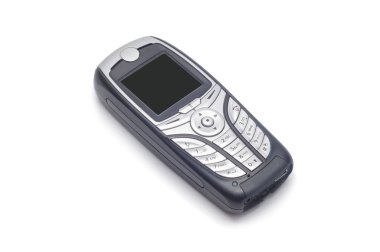 Beyaz arka plan üzerinde izole basit siyah cep telefonu