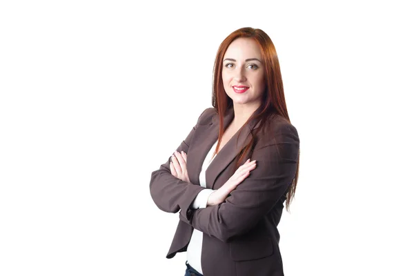 Retrato de mujer de negocios joven pelirroja . — Foto de Stock