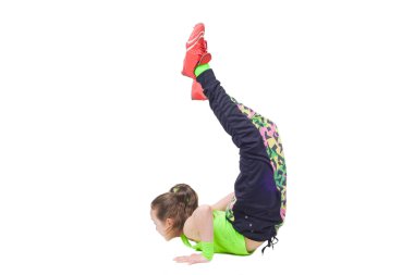 Mutlu küçük kız dans break dans