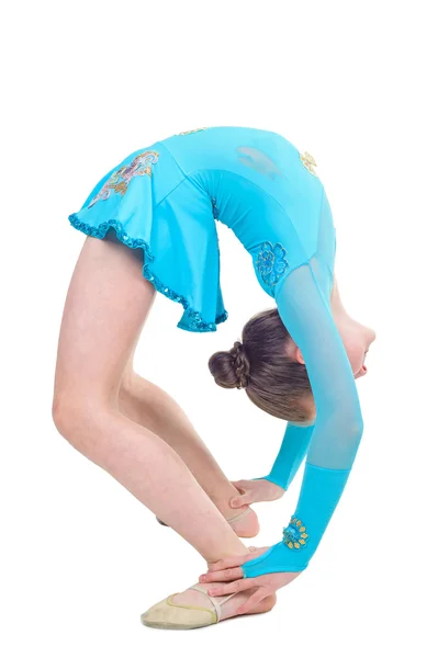 Cute young girl doing gymnastics — Stock Photo, Image