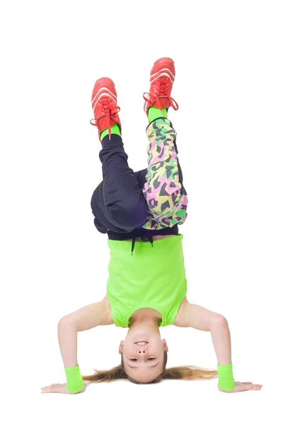 Feliz niña bailando break dance — Foto de Stock