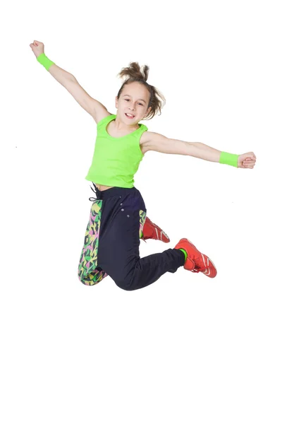 Happy little girl dancing hip-hop — Stock Photo, Image