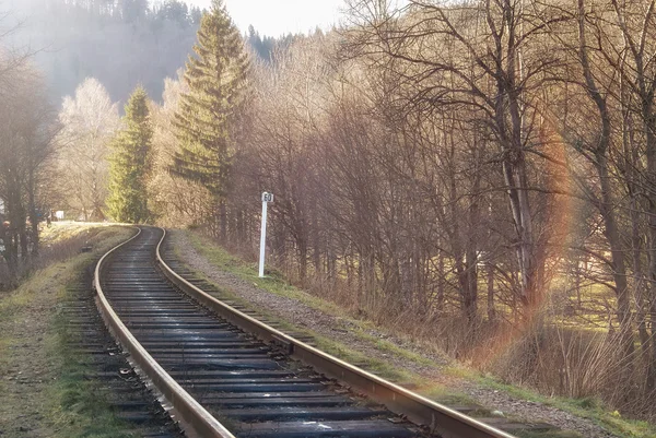 Krajobraz tory kolejowe — Zdjęcie stockowe