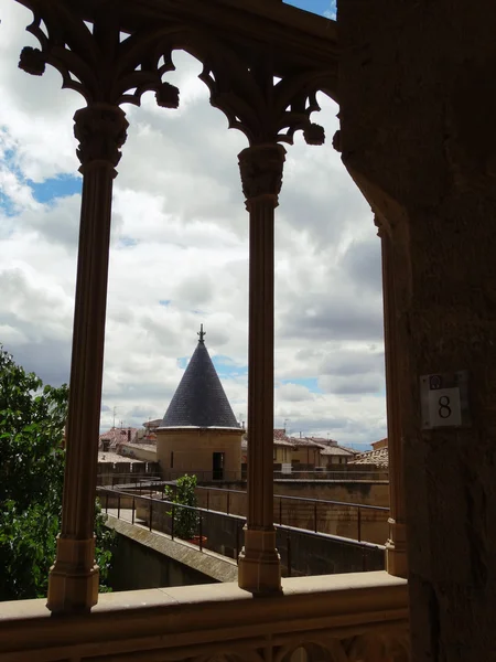 Королівський палац місті Olite Наварра Іспанії — стокове фото