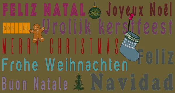 Εορταστική Χριστουγεννιάτικη Κάρτα Κείμενο — Φωτογραφία Αρχείου