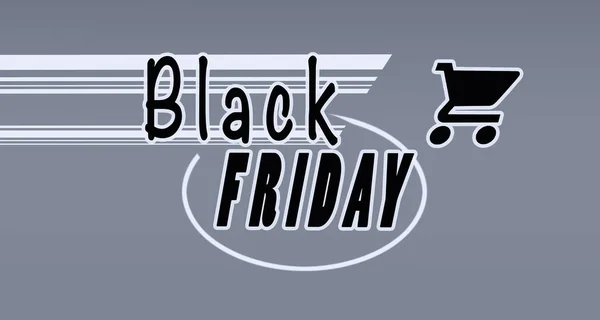 Black Friday Sale Illustration Advertising Design Words Shopping Cart — Stock Photo, Image