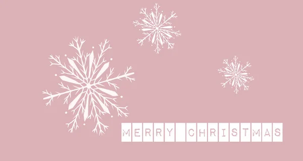 Καλά Χριστούγεννα Ροζ Κάρτα Σιλουέτα Και Κείμενο — Φωτογραφία Αρχείου