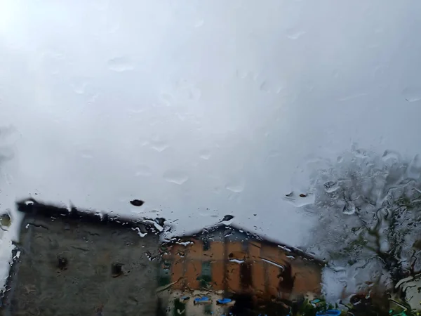 Gotas Chuva Estão Cair Minha Cabeça — Fotografia de Stock