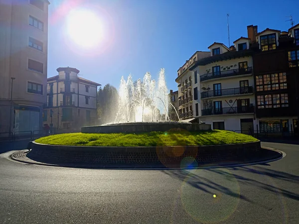 Fountain Charmy Village Called Hondarribia Spain — ストック写真